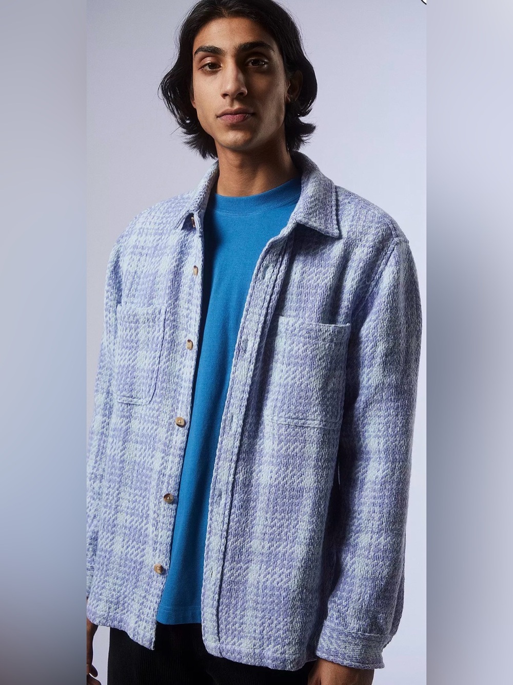 Urban Outfitters shacket shirt jacket cotton button up plaid fall men's M